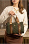 Quilted Cylinder Women's Shoulder Bag with Gold Accessories