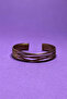 Minimalist Italian Style Laser Engraved Women's Cuff Bracelet with Cross Stripe Motif - 4