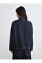 Xside Navy Blue Shirt Collar Women's Jean Jacket - 6