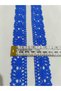 Crochet with Blue Flower Motif D Lace Stripe-F Eyelet Embroidery Kopanaki 1 Meter - 5