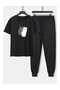 Coffe Printed bottom top tracksuit set Oversized crew neck
