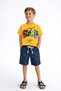 Children's Summer Bottom and Top Set Cotton in 1 Game Printed Short Sleeve T-Shirt and Shorts