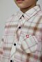 Boys Cream & Pink Brown Plaid Flannel Shirt. 2–12 Years .MH - 3