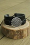 2-Pack Vegvisir Compass Design Real Leather Bracelet Men's Bracelet - 2