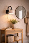 Modern Wall Sconce Black Look with Chain Switch E27 Compatible Minimal Design - Electric - 3