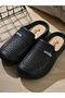 Black Slip-On Slippers - 4