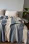 Reversible Striped Muslin Bedspread - 100% Cotton 4-Layered Piqué - 2