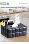 Multifunctional Tissue Box Holder Leather Material with Storage Function Can Accommodate Paper Towel - 2