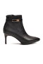 Black Women's Heeled Boots with Fleece Inside and Zipper - 2
