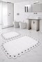 Gülruba Cornered White Dowry Box, Set of Lace of 2, Set of Bath Mat of Non-Slip Sole Toilet Sets