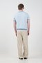 Gold Button Textured Polo Collar Blue Knitwear T-Shirt - 4