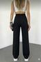 Women's Black Wide Leg Sweatpants - 2