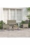 4 Piece Garden Lounge Set with Cushions Grey Poly Rattan