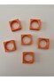 8 Orange Square Napkin Rings (Made of Hard Plastic) - 2