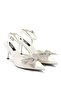 Women's Pointed Toe Ankle-Tie Thin-Heeled Rhinestone Bow Formal Shoes 4200