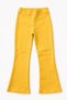 Girl's Flared Combed Cotton Trousers Age 7 – 95% P Cotton %5 L Lycra - Yellow - 3