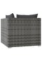 2-Seater Sofa with Cushions Grey Poly Rattan - 6