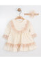 100% Cotton Lace and Detailed Girls' Ruffle Dress Set - 3