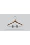 Wooden (Black Hook Lama) Latch Shirt and Skirt Hanger Walnut Color 12 Pieces - 2