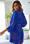 Women's Summer Patterned Belt Piece Kimono - 2