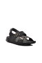 Black Men's Flat Sandals - 3