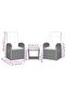 3 Piece Garden Dining Set with Cushions Grey Poly Rattan - 2