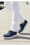 Genuine Nubuck Leather Navy Blue Comfort Casual Men's Shoes - 7