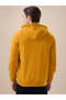 Solid Brand Logo Hooded Zipper Regular Fit Mustard Sweatshirt - 3