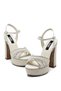 High Heeled Women's Ankle-Tie Stone Embellished Crossed Evening Dress Platform Shoes 22010 - 8