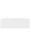 White MDF Floating Wall Display Shelf 1 Drawer Book/DVD Storage - 4