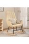 Scaun balansoar, crem, material textil - 2