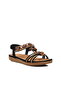 Black Women's Flat Sandals - 3