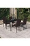5 Piece Garden Dining Set Brown and Black