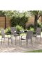 Stackable Outdoor Chairs 4 pcs Grey Poly Rattan