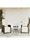 Reclining Garden Chairs 2 pcs with Footrest Black Poly Rattan