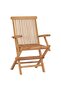 Garden Chairs with Light Blue Cushions 2 pcs Solid Teak Wood - 4