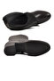 Black Genuine Leather Zippered Fleece Women's Heeled Boots - 5