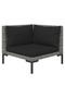 3 Piece Garden Lounge Set Dark Grey Half Round Poly Rattan - 2