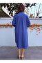 Sırtı Piped Muslin Tunic/Dress Indigo Blue - 5