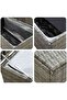 Garden Storage Box Poly Rattan 180x90x70 cm Grey - 6
