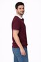 Men's Claret Red Regular Fit Fine Textured Short Sleeve K Sleeve Detail Polo Neck T-Shirt - 2