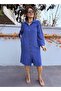 Sırtı Piped Muslin Tunic/Dress Indigo Blue - 2