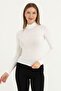 Women's Ecru Viscose Long Sleeve Turtleneck Badi