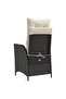 Reclining Garden Chairs 2 pcs with Footrest Black Poly Rattan - 6