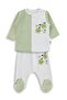Green Apple Scented Open-Front 1-6 Month Pajama Set - Ecru - 4