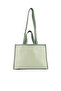 Women Green Wavy Patch Color Block Tote Bag - 3