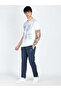 Basic Regular Fit Indigo Melange Track Pant - 5