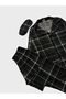 Father-Child Milan Fabric Green Plaid Patterned Shirt Collar Buttoned Sleep Band Pajama Set - 5