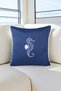 Cushion Cover 45X45 Marine Embroidered Sea Horse Pattern Water-Repellent Outdoor K Linen White B Piped Boat Garden - 3