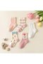 Princess Series: 5-Piece Heart Patterned Set of Cotton Girls' Socks (Ages 3-5) - 3